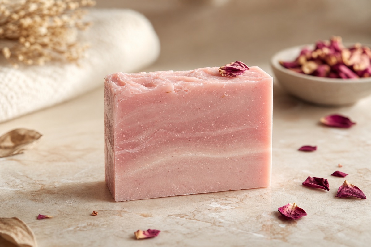Blush rose artisan soap bar